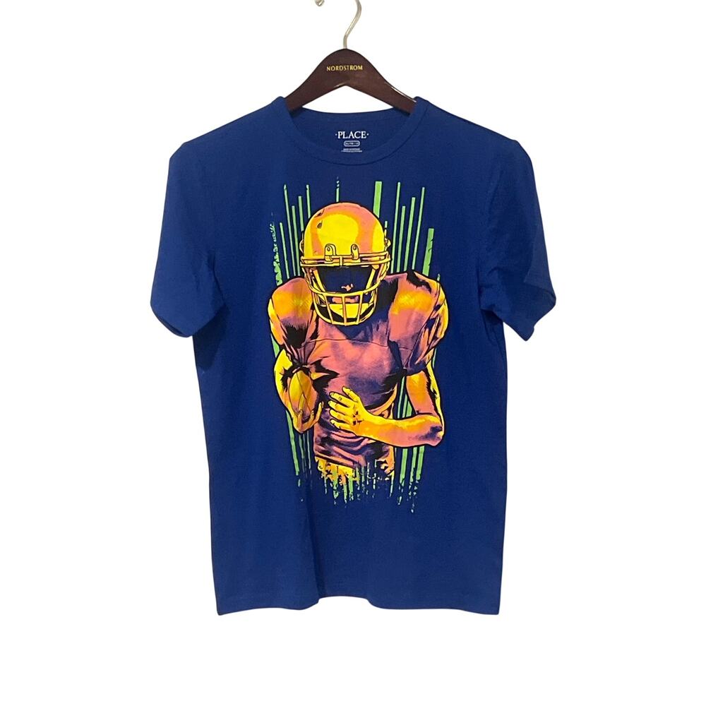 Children's Place, Blue Football T-shirt, New, Size YXL1492Q